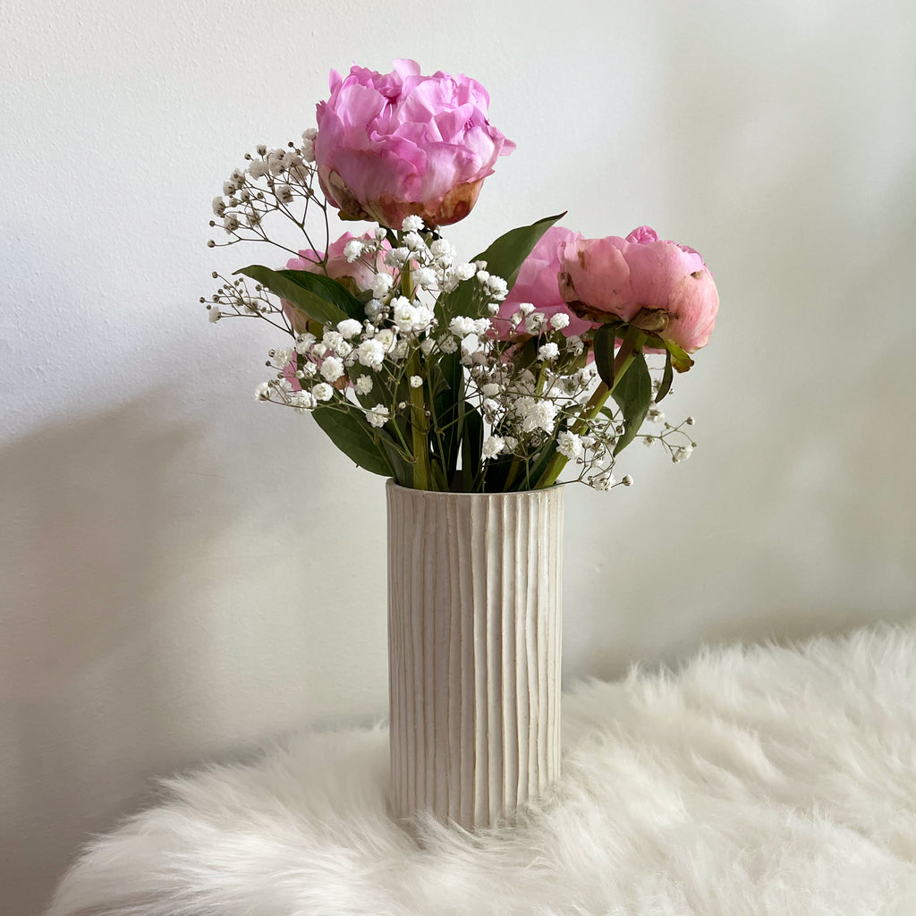 Tall Ribbed Vase