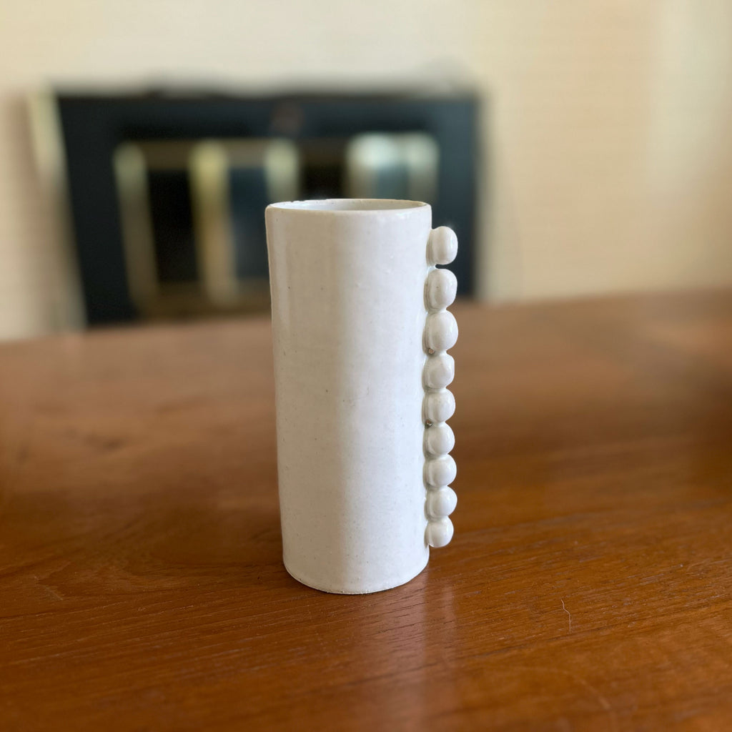 Beaded Vase - White