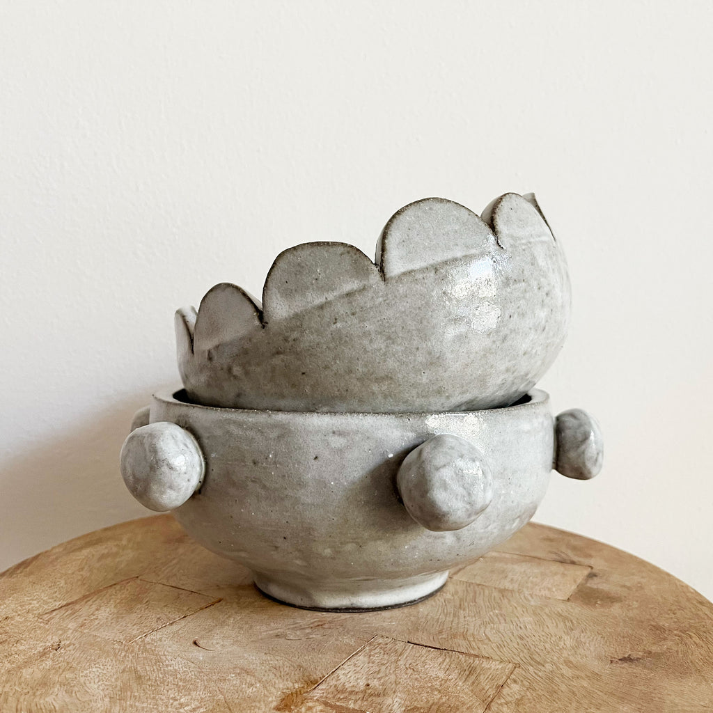 Scallop Bowl - Grey