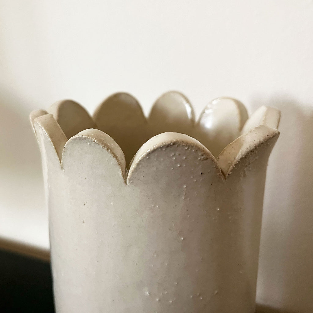 Large Scallop Vase - White