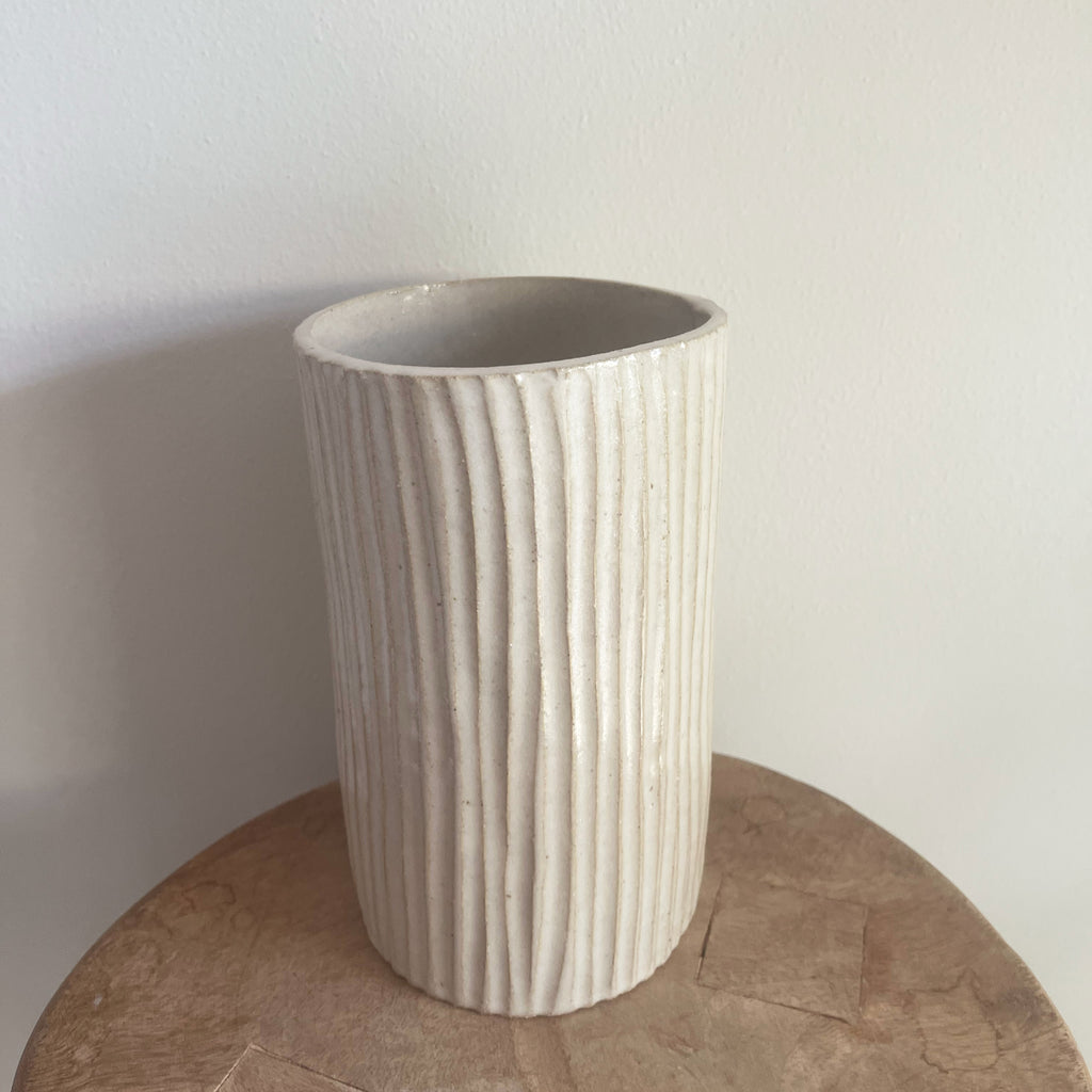OOPS! Tall Ribbed Vase