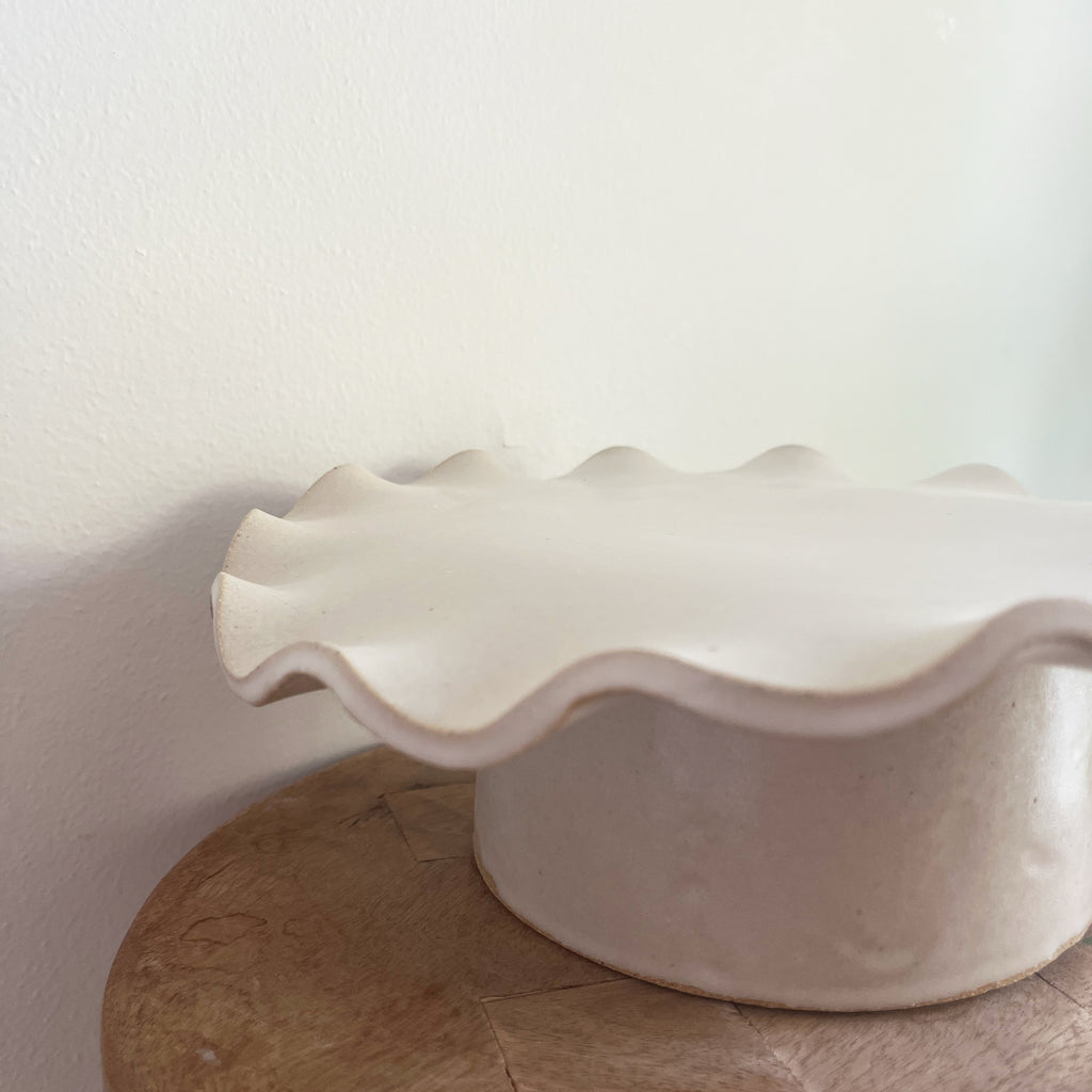 OOPS! Ruffle Pedestal Plate - Large