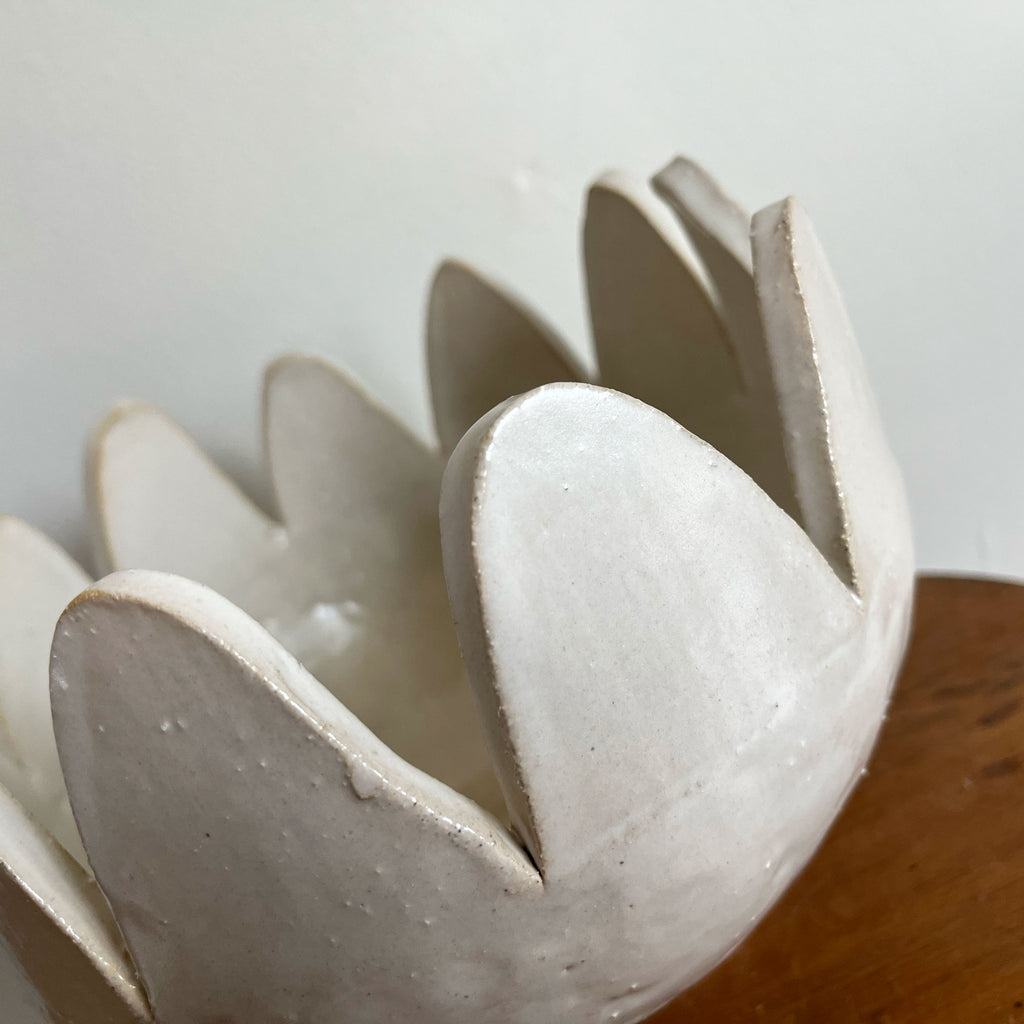 Pedestal Petal Bowl - White