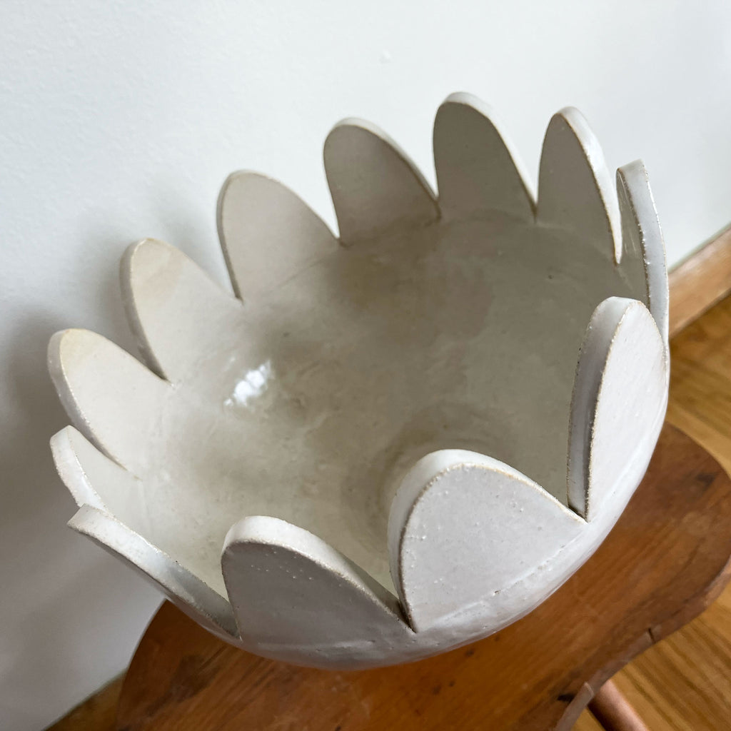 Pedestal Petal Bowl - White