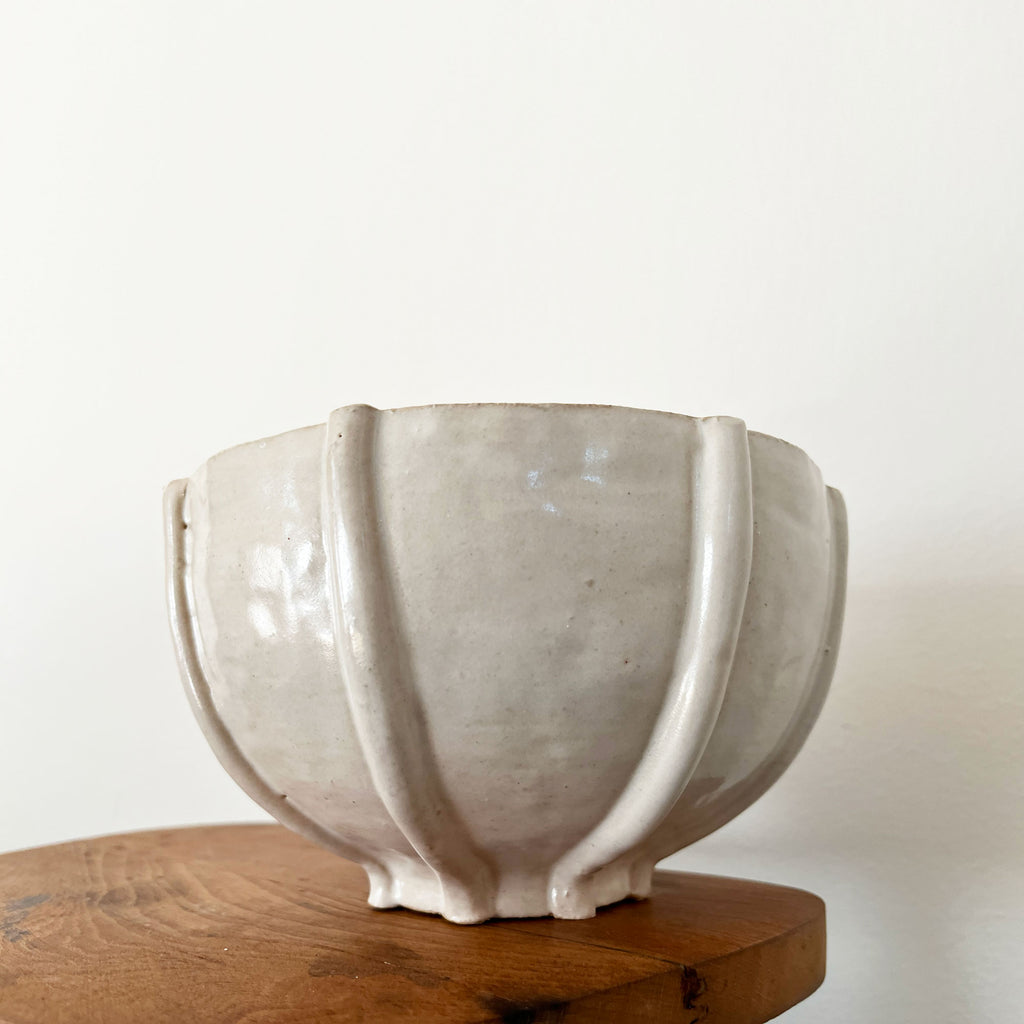 Small Ribbed Bowl - White