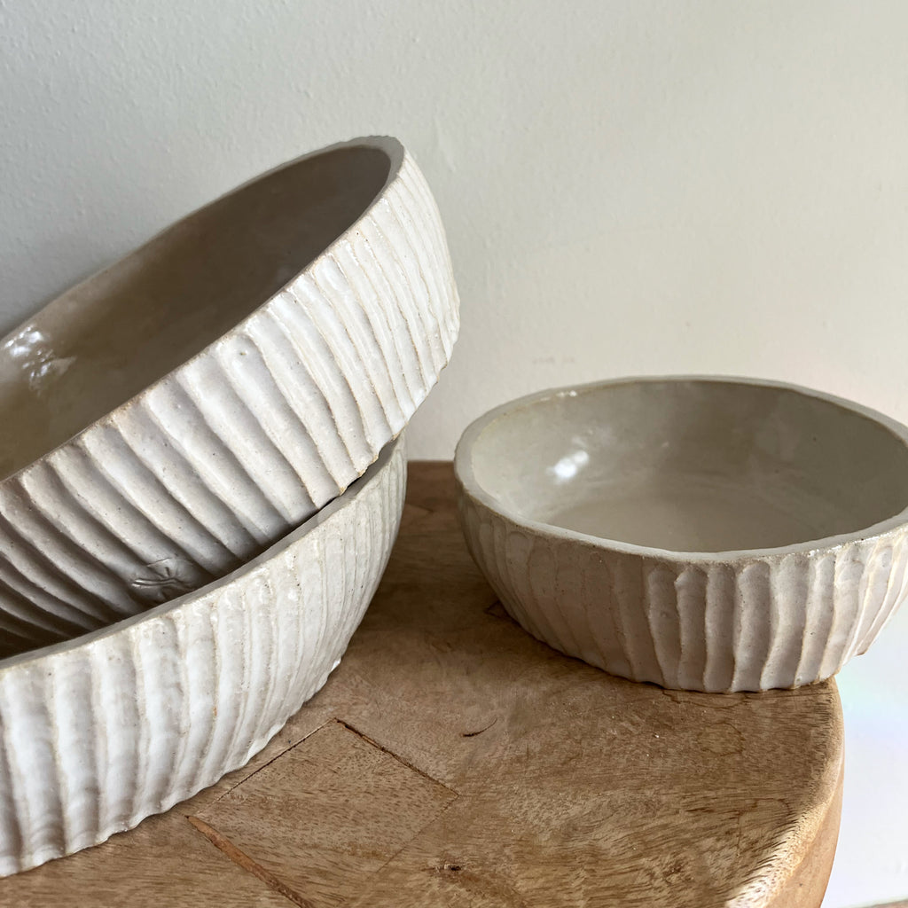 Ribbed Serving Bowls