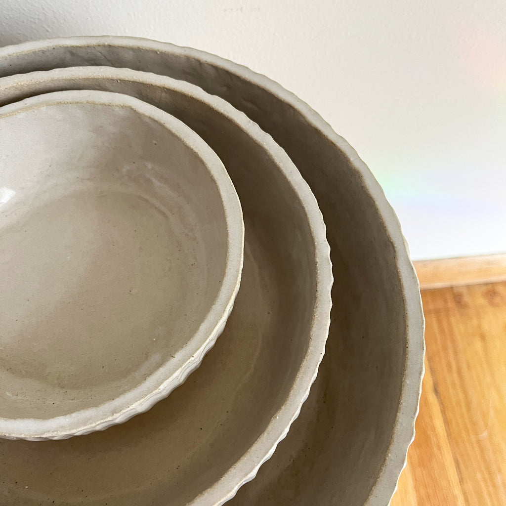 Ribbed Serving Bowls