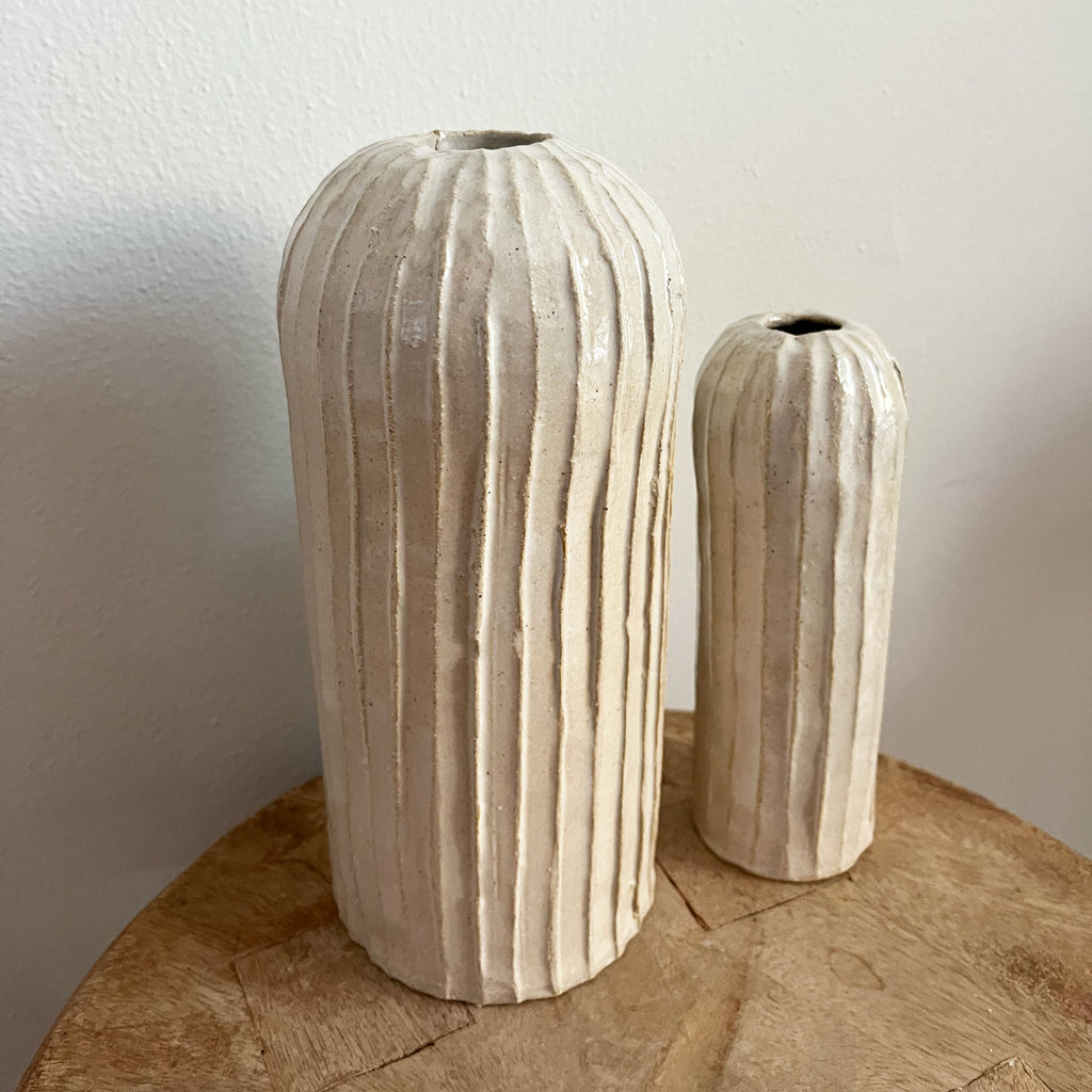 Ribbed Bottle Vase - small