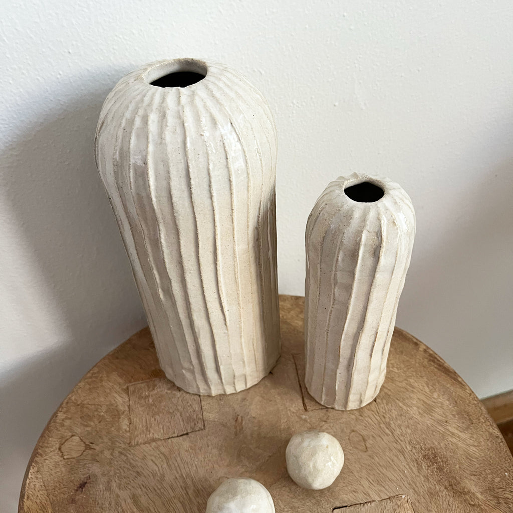 Ribbed Bottle Vase - small