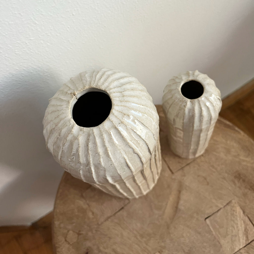 Ribbed Bottle Vase - small