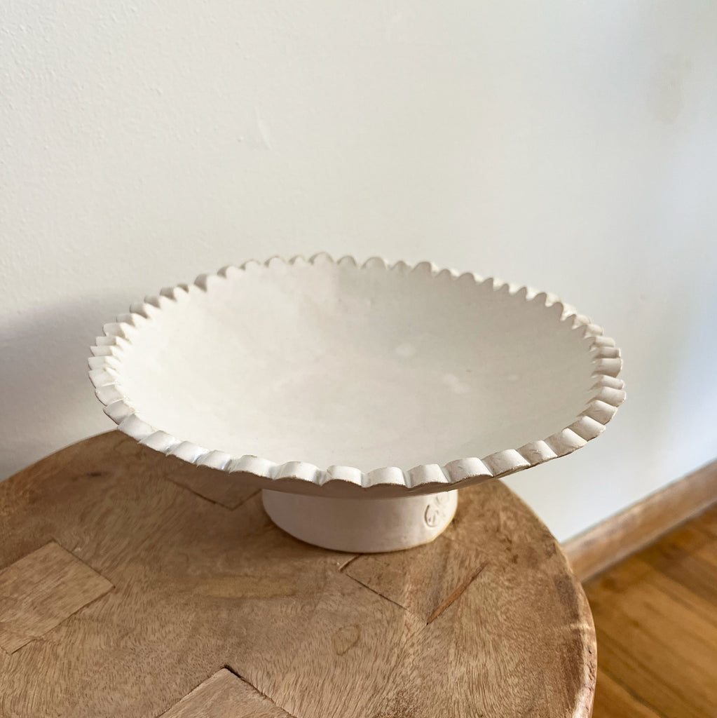 thumbnail image 2 of Hearth & Hand With Magnolia Scalloped Stoneware Covered Dessert Stand - Blush, 2-Piece Set 2 of 4
