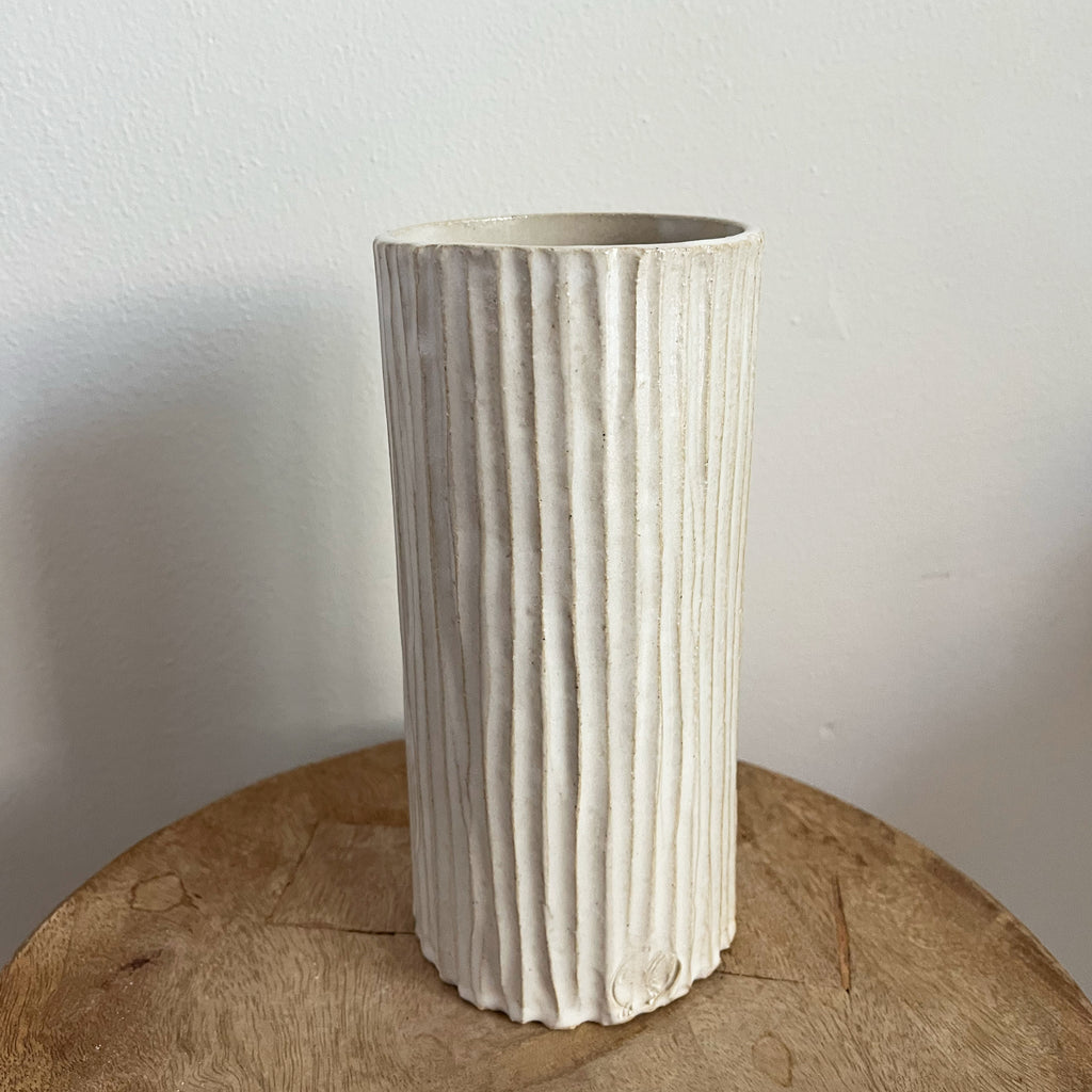 Tall Ribbed Vase