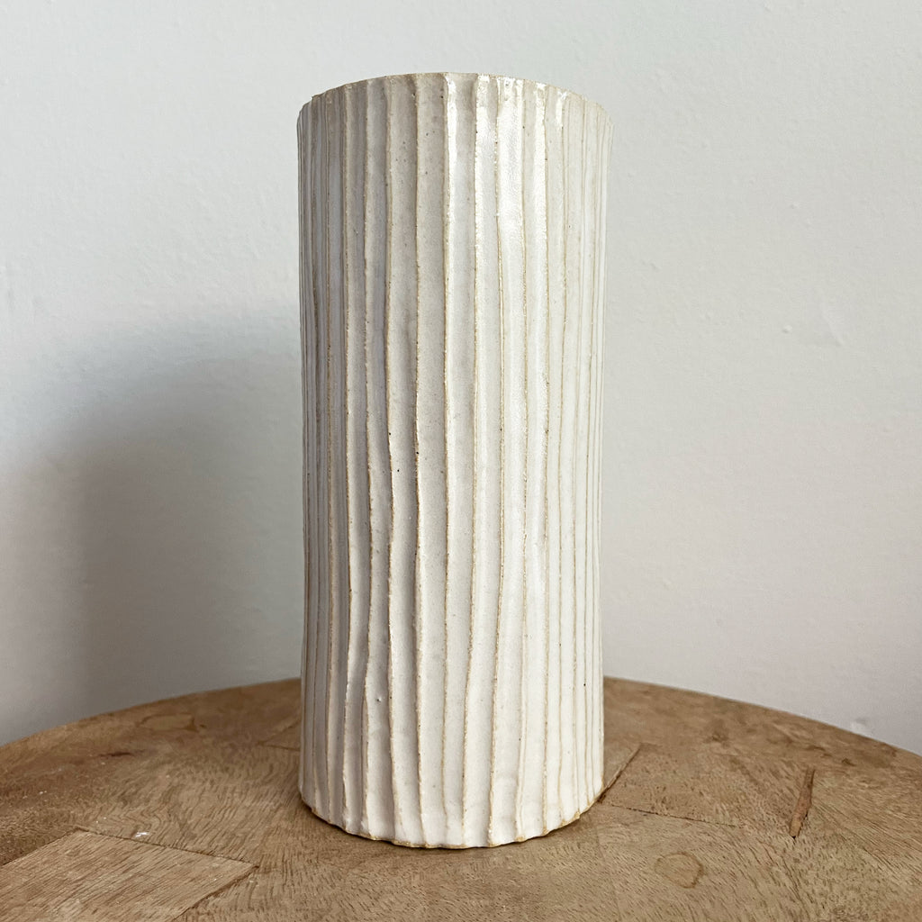 Tall Ribbed Vase