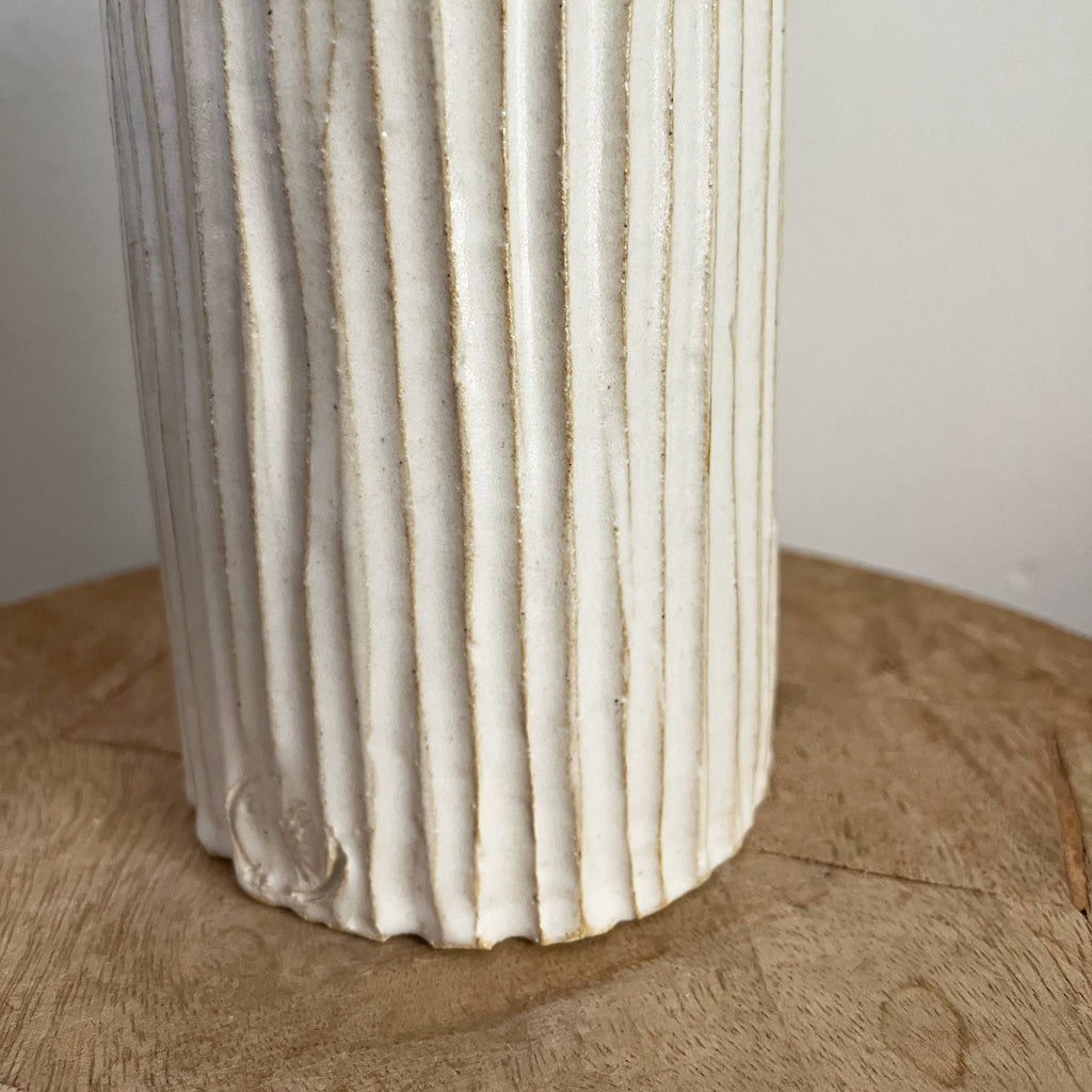 Tall Ribbed Vase