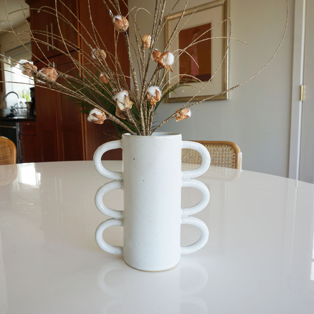 handmade triple loops vase