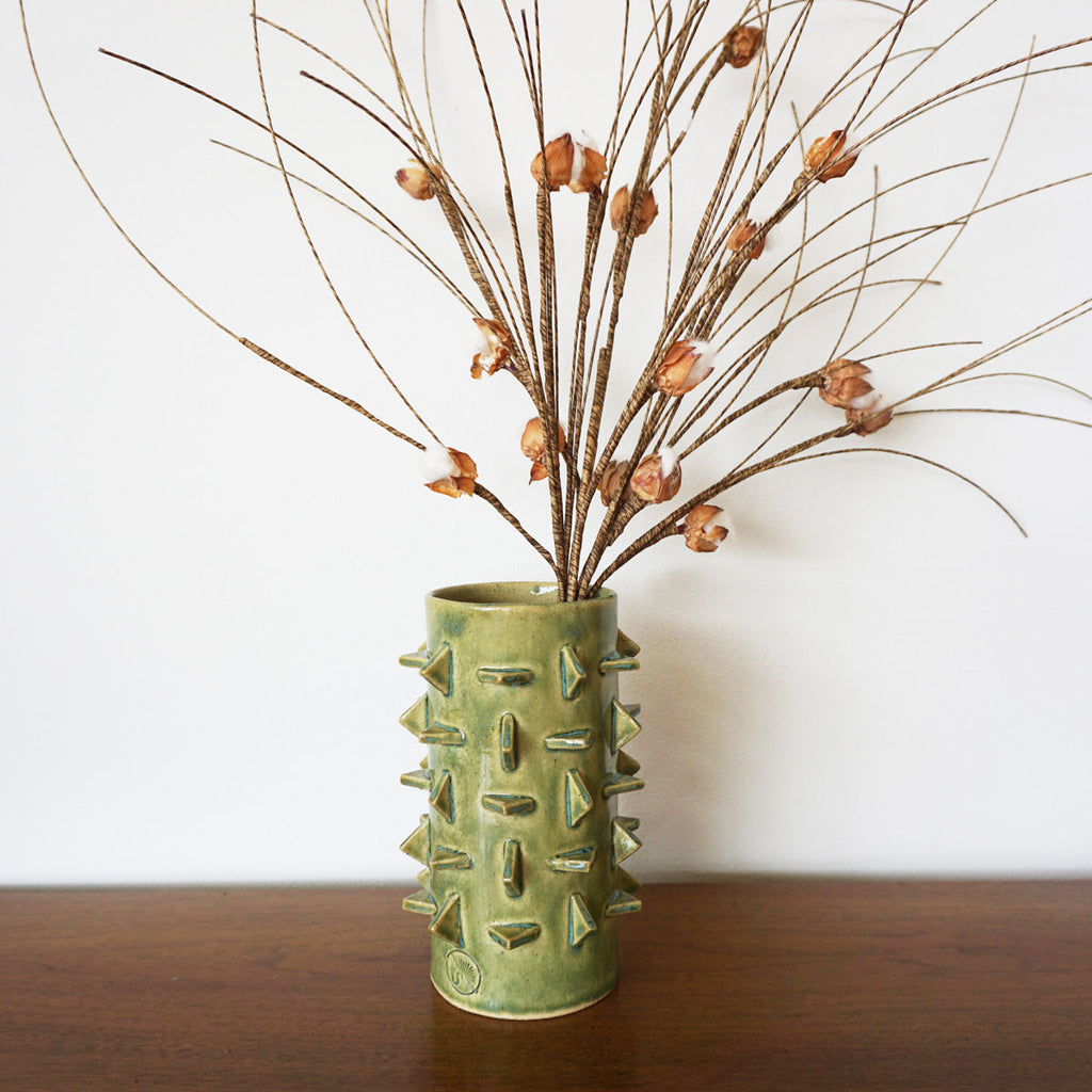 Green Spikes Vase