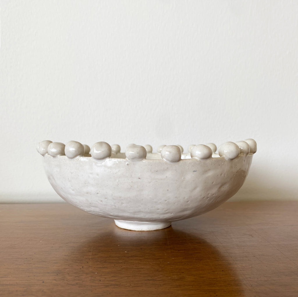 Beaded Bowl - White