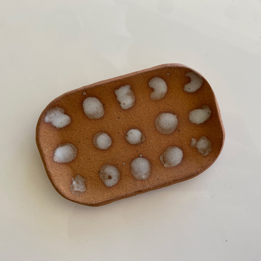 Brown & White Dotted Tray