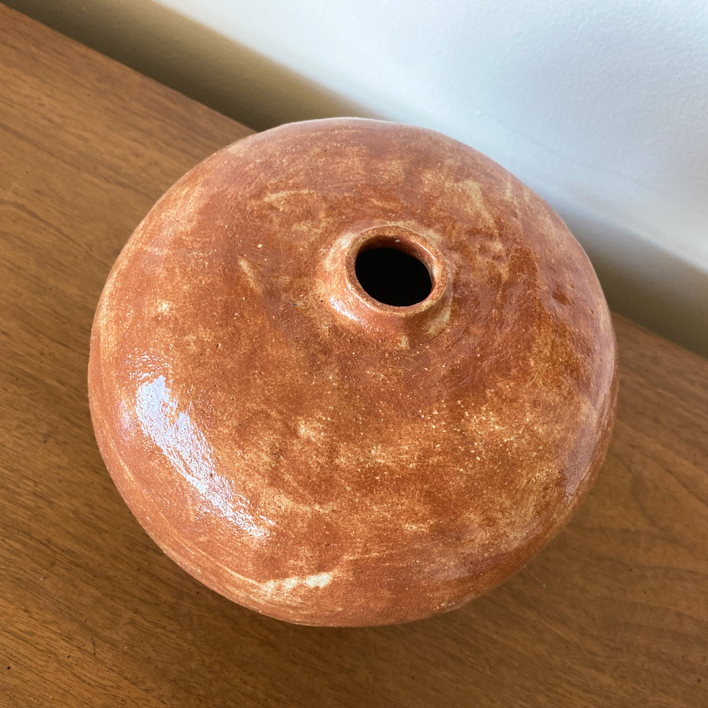 Rustic Brown Round Vase