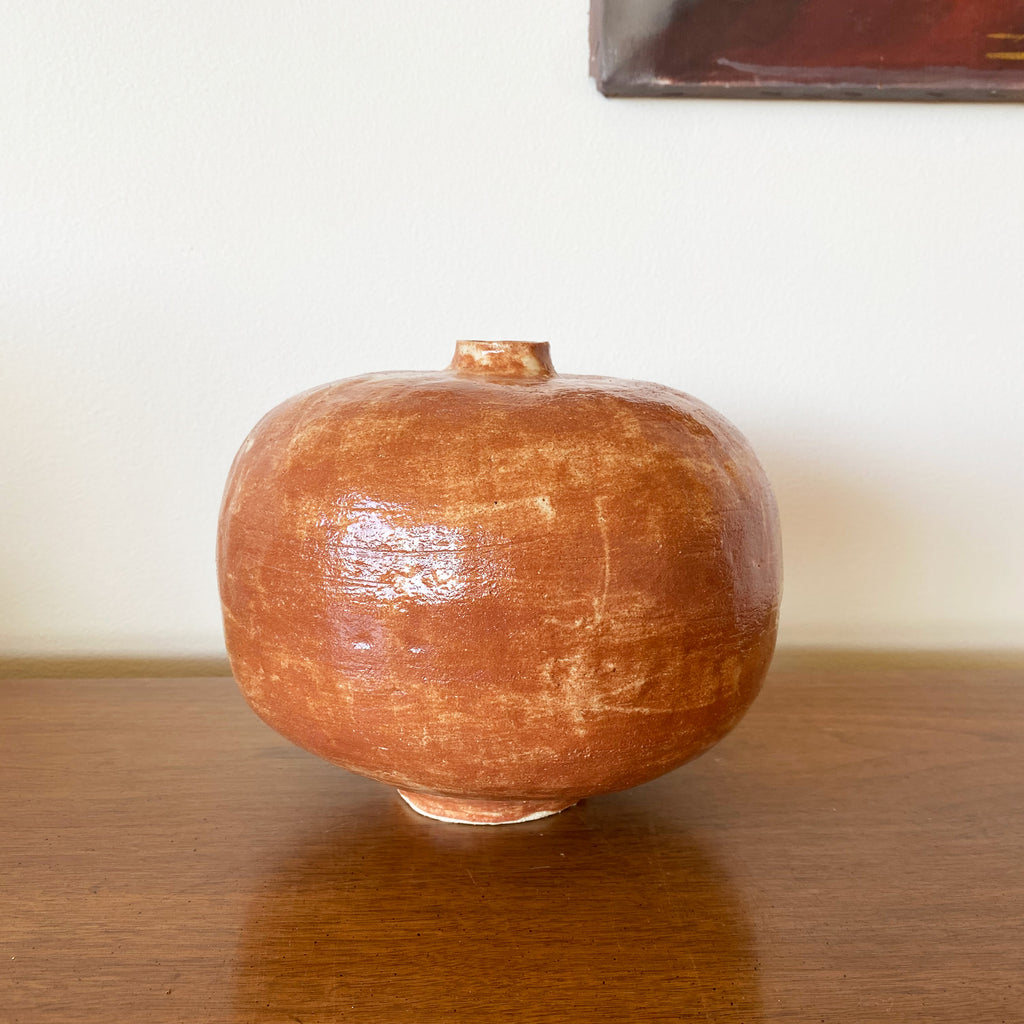 Rustic Brown Round Vase