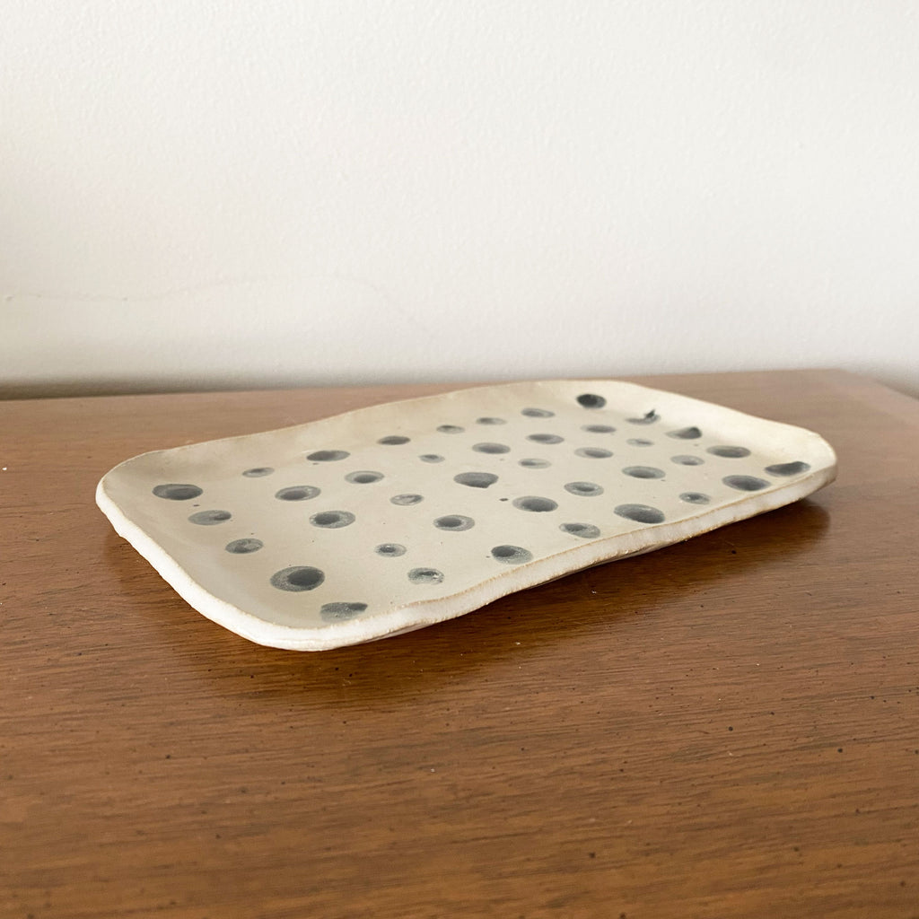 Rectangle Dotted Dish - Black and White