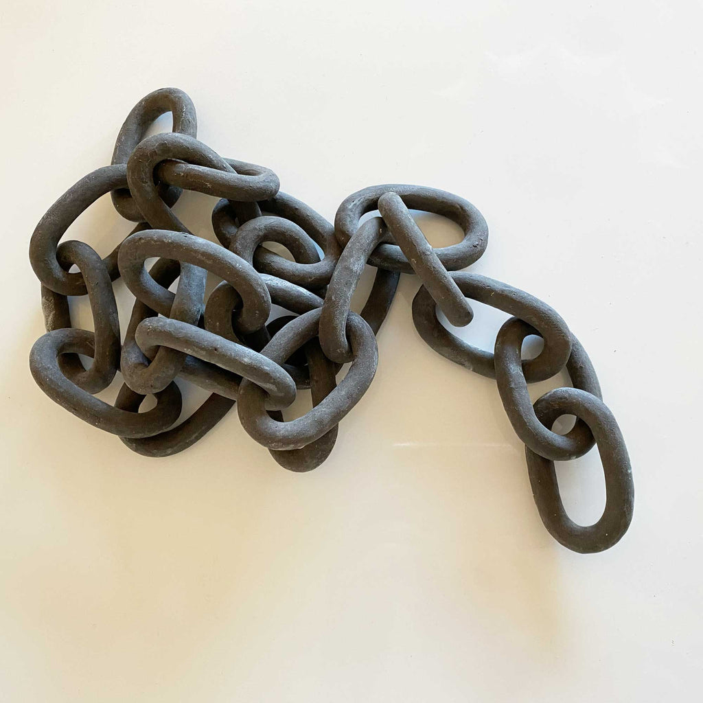 Medium Ceramic Chain - Rustic Black-Brown
