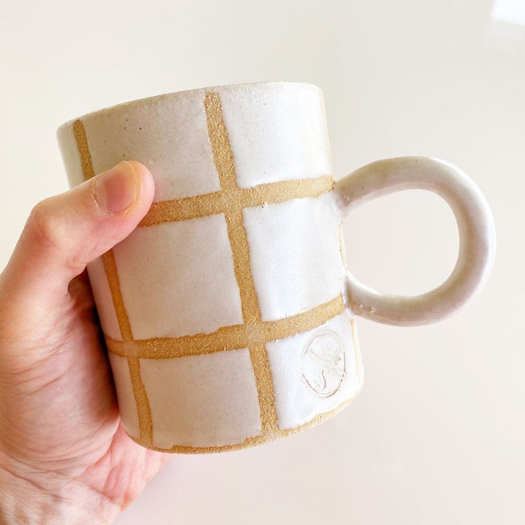 handmade windowpane mug