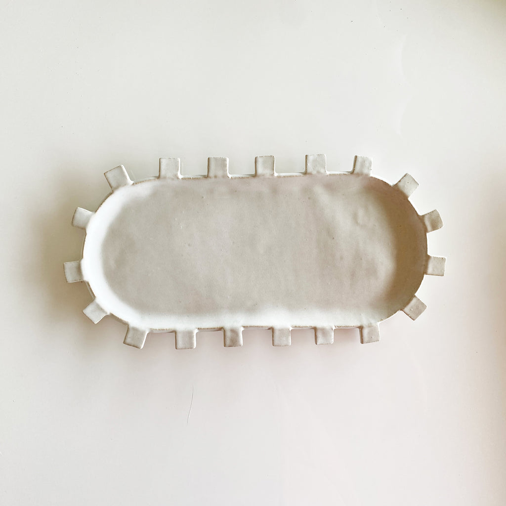 Large Pill Tray with Squares - White