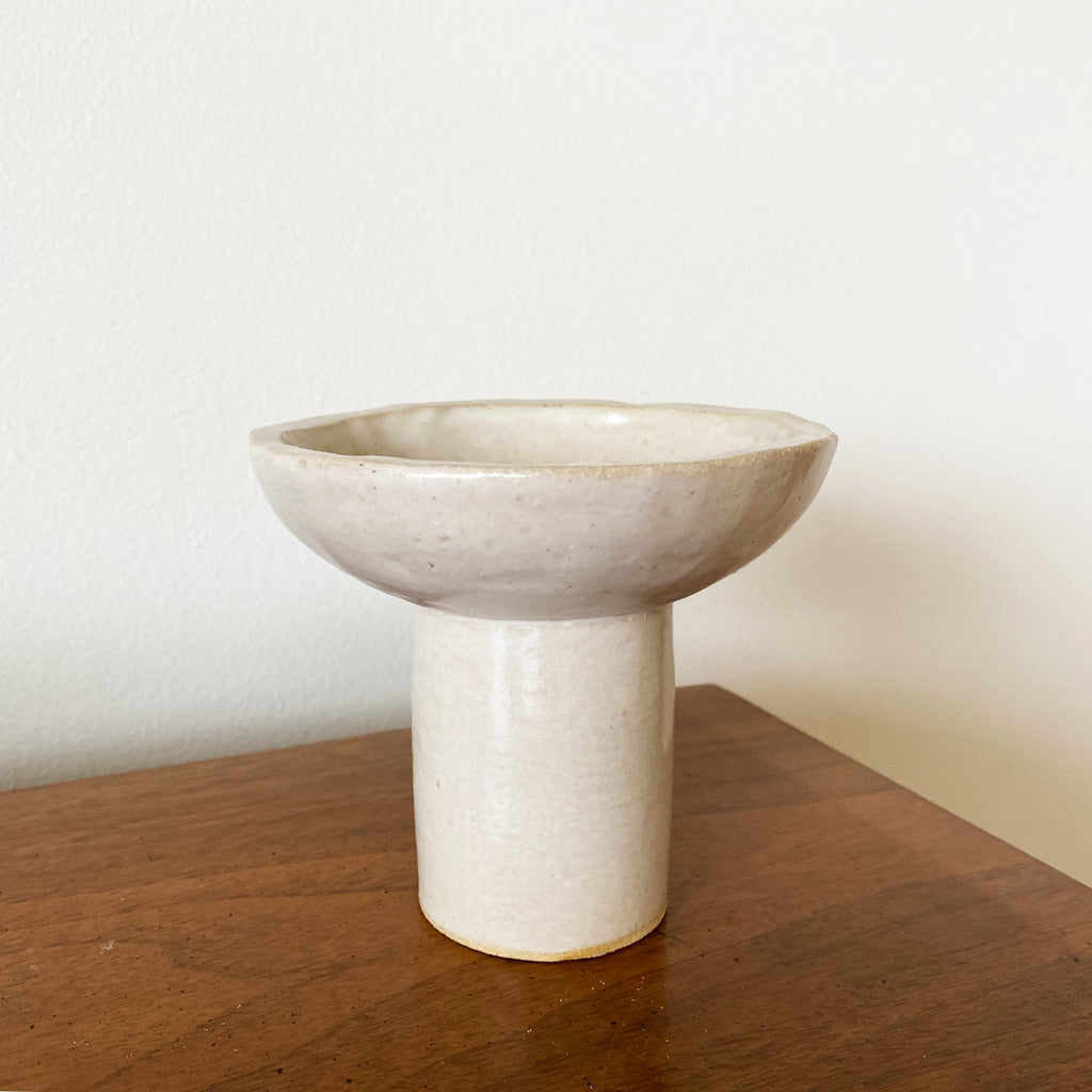 Simple Pedestal Bowl - White